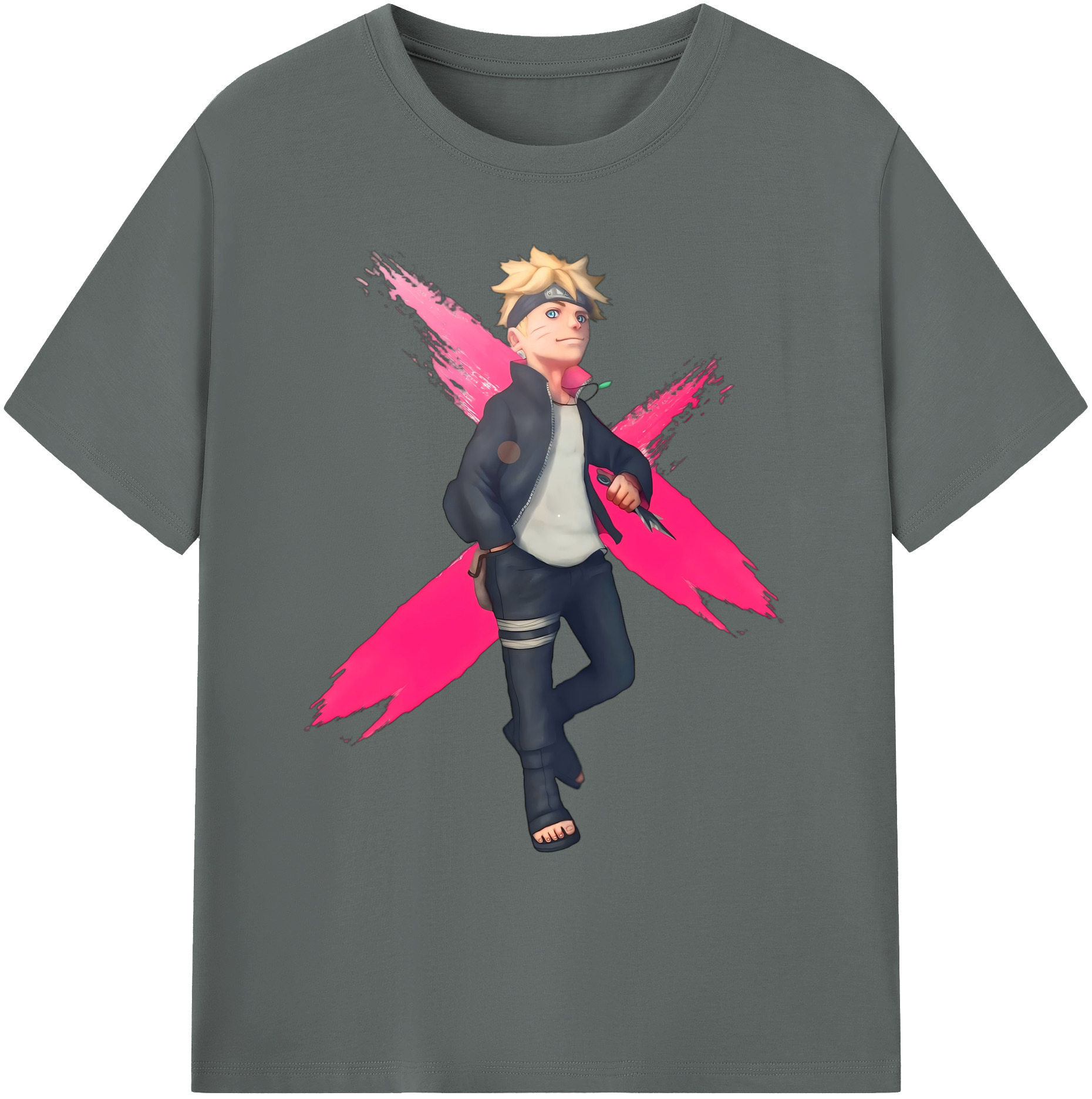 （画像用） NARUTO -ナルト- うずまき ボルト Uzumaki Boruto 綿100％ メンズ半袖Tシャツ｜肌触りやわらか＆通気性